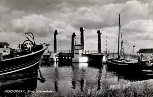 Ak Hoogkerk Groningen, Brücke Vierverlaten