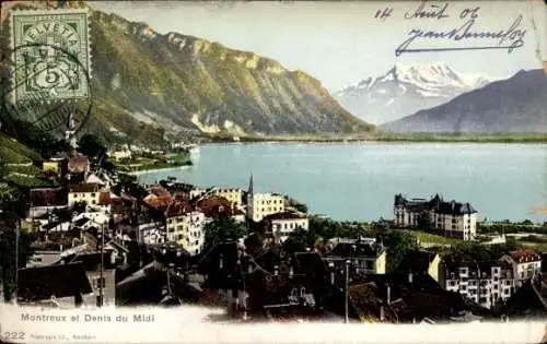 Ak Montreux Kanton Waadt Schweiz, Teilansicht