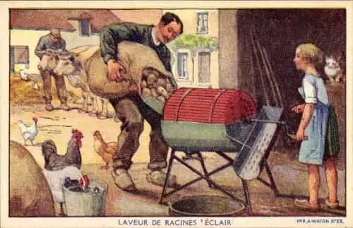 Ak Laveur de Racines Eclair, Maschine, Kartoffeln, Reklame