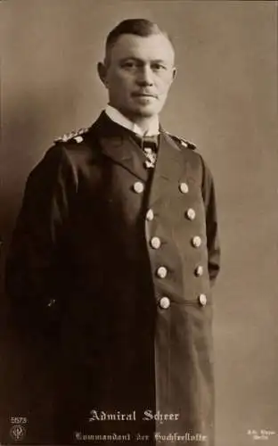 Ak Admiral Reinhard Scheer, Kommandant der Hochseeflotte, Skagerrakschlacht, Kaiserliche Marine