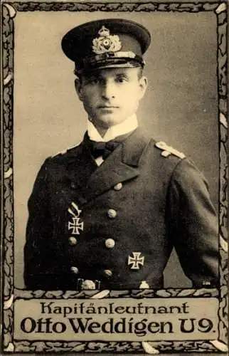 Ak Otto Weddigen, Marineoffizier, Kapitänleutnant, Portrait