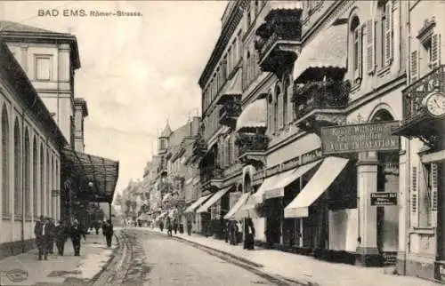 Ak Bad Ems an der Lahn, Römer Straße, Geschäft