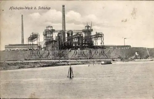 Ak Schlutup Hansestadt Lübeck, Hochofen Werk