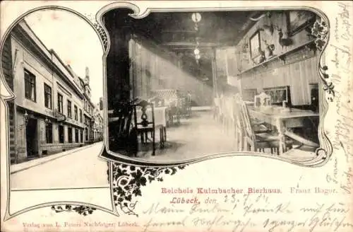 Ak Hansestadt Lübeck, Reichels Kulmbacher Bierhaus