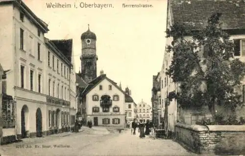 Ak Weilheim Oberbayern, Herrenstraße
