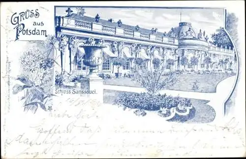 Litho Potsdam in Brandenburg, Schloss Sanssouci