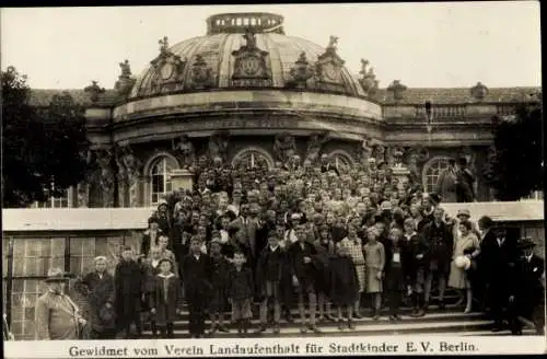 Foto Ak Potsdam in Brandenburg, Verein Landaufenthalt für Stadtkinder eV Berlin, Sanssouci, 1928