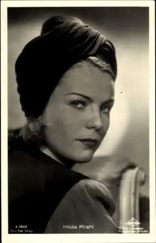 Ak Schauspielerin Hilde Krahl, Portrait, Turban