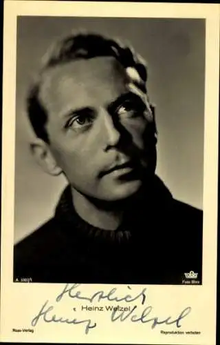 Ak Schauspieler Heinz Welzel, Porträt, Autogramm