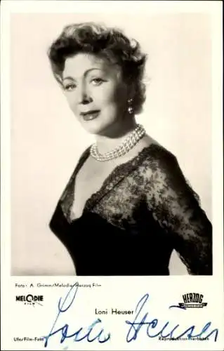 Ak Schauspielerin Loni Heuser, Portrait, Autogramm, Film An jedem Finger zehn