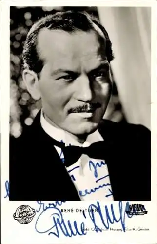 Ak Schauspieler René Deltgen, Portrait, Hotel Adlon, Autogramm
