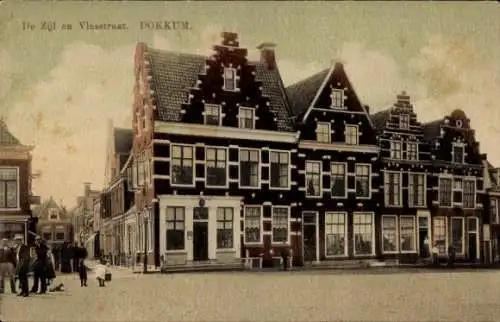 Ak Dokkum Dongeradeel Friesland Niederlande, De Zijl en Vlasstraat