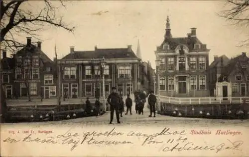Ak Harlingen Fryslân Niederlande, Rathaus
