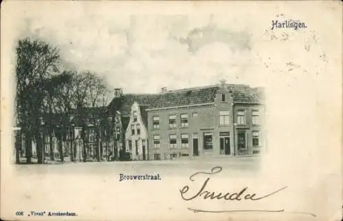Ak Harlingen Fryslân Niederlande, Brouwerstraat