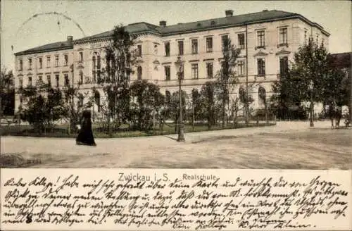 Ak Zwickau in Sachsen, Realschule