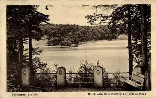 Ak Lychen in der Uckermark, Blick vom Kapellenweg auf den Zenssee