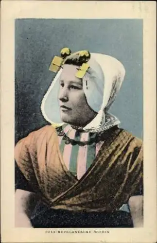 Ak Zuid-Bevelandsche Kleederdracht, Boerin, Frau in Tracht