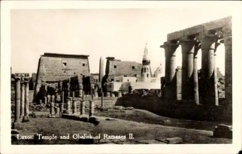 Ak Luxor Ägypten, Tempel und Obelisk von Ramses II