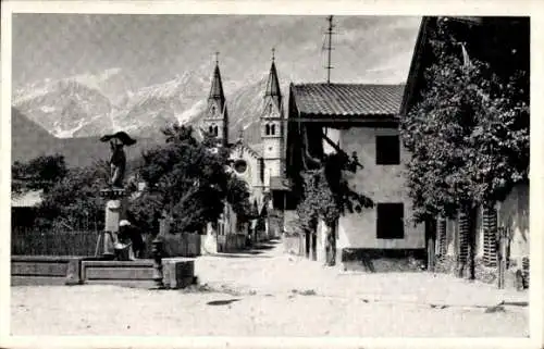 Ak Telfs in Tirol, Teilansicht, Kirche