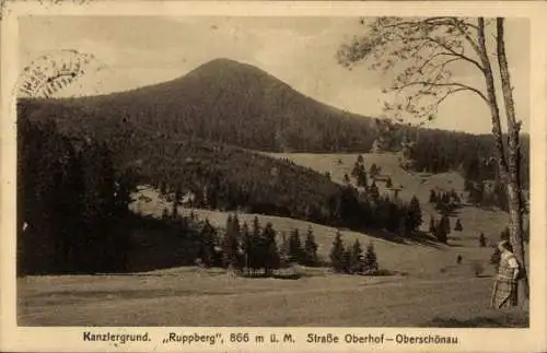 Ak Oberschönau Steinbach Hallenberg im Thüringer Wald, Kanzlergrund, Ruppberg, Straße Oberhof