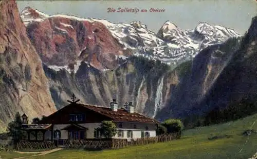 Ak Schönau am Königssee Oberbayern, Saletalpe, Saletalm, Salletalpe am Obersee