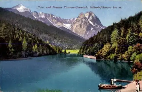 Ak Garmisch Partenkirchen in Oberbayern, Hotel und Pension Rissersee