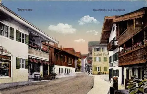 Ak Tegernsee im Kreis Miesbach Oberbayern, Hauptstraße mit Guggemos