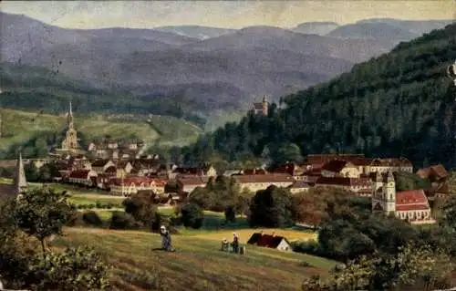 Künstler Ak Hoffmann, H., Lichtenthal Lichtental Baden Baden am Schwarzwald, Panorama