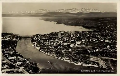 Ak Konstanz am Bodensee, Blick vom Flugzeug, Panorama