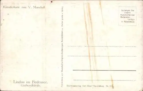 Künstler Ak Marschall, V., Lindau im Bodensee, Gerberschänzle