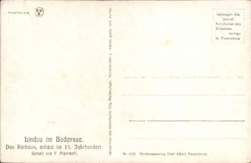 Künstler Ak Marschall, V., Lindau am Bodensee, Rathaus