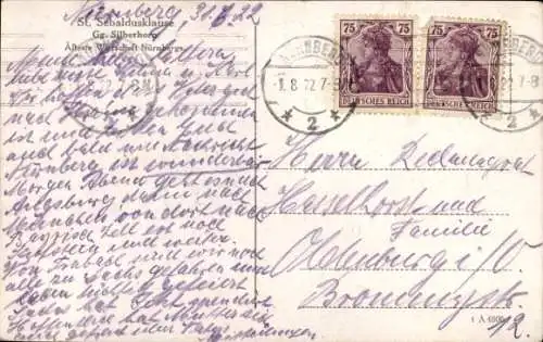 Ak Nürnberg in Mittelfranken, St. Sebaldusklause, Gifthütte, Silberhorn, Fachwerkhäuser