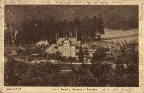 Ak Sitzendorf in Thüringen, Licht's Hotel zum Annafels