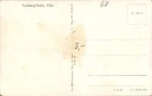 Ak Saalburg in Thüringen, Straße, Passanten, Geschäfte, Autos