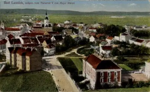 Ak Bad Lausick in Sachsen, Blick vom Luftschiff Parseval V, Major Härtel, Gesamtansicht