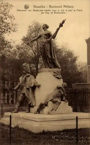 Ak Bruxelles Brüssel, Boulevard Militaire, Monument aux Gendarmes tombes pour la Patrie