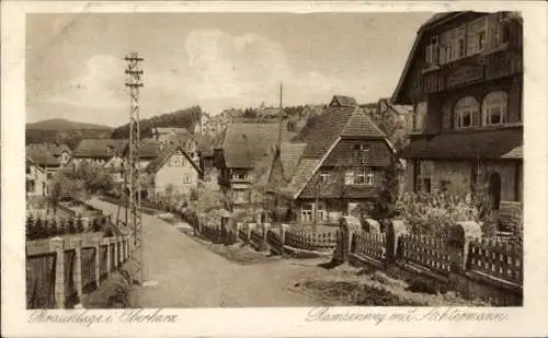 Ak Braunlage im Oberharz, Ramsenweg mit Achtermann