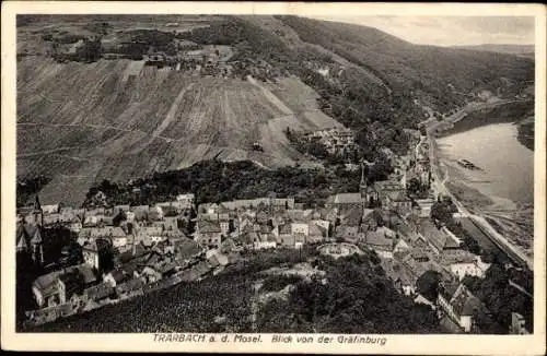 Ak Traben Trarbach Mosel, Blick von der Gräfinburg, Gesamtansicht