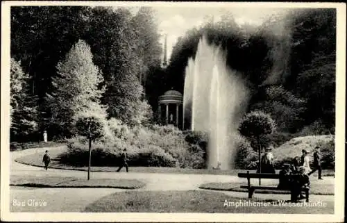 Ak Kleve am Niederrhein, Springbrunnen, Amphitheater im Tiergarten