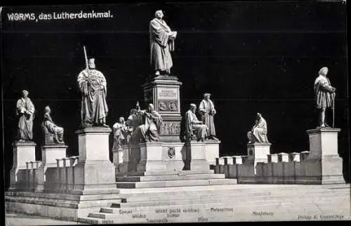 Ak Worms am Rhein, Lutherdenkmal