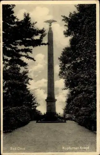 Ak Bad Cleve Kleve am Niederrhein, Kupferner Knopf, Obelisk mit Adler