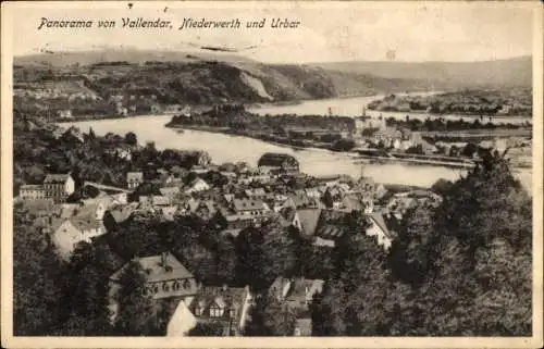 Ak Vallendar am Rhein, Panorama, Niederwerth und Urbar