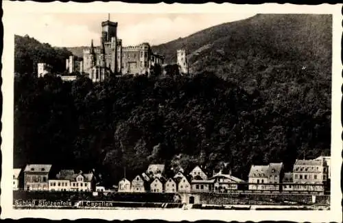 Ak Capellen Kapellen Stolzenfels Koblenz am Rhein, Gesamtansicht, Schloss