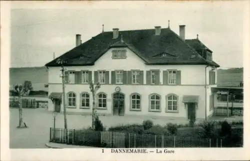 Ak Dannemarie Dammerkirch Elsass Haut Rhin, Bahnhof