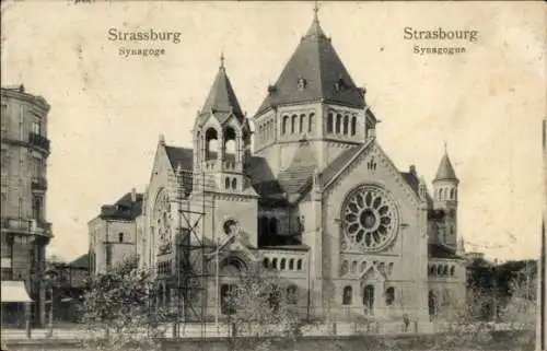 Judaika Ak Straßburg Elsass Bas Rhin, Synagoge