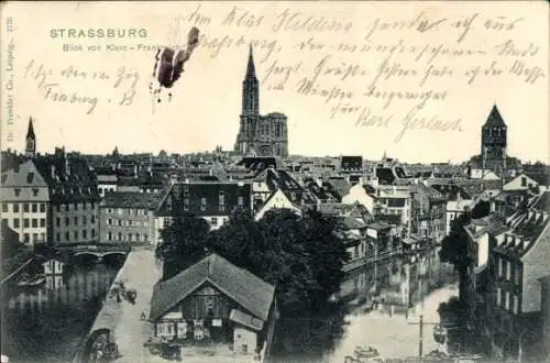 Ak Strasbourg Straßburg Elsass Bas Rhin, Panorama, Blick von Klein-Frankreich