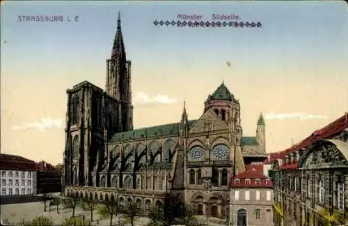 Ak Strasbourg Straßburg Elsass Bas Rhin, Münster
