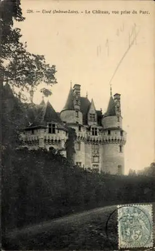 Ak Rigny Usse Indre et Loire, Schloss, Park