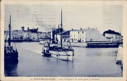 Ak Saint Martin de Ré Ile de Ré Charente-Maritime, Le Coligny en route pour la Rochelle