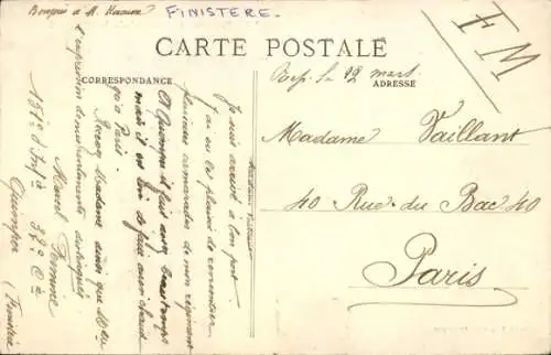 Ak Quimper Finistère, Panorama, Kathedrale